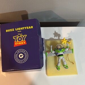Grolier Disney Buzz Lightyear Toy Story Holiday Ornament - White & Green